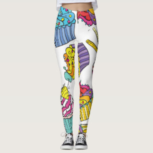 Legging Neon Cakes: Padrão de Arte Pop.