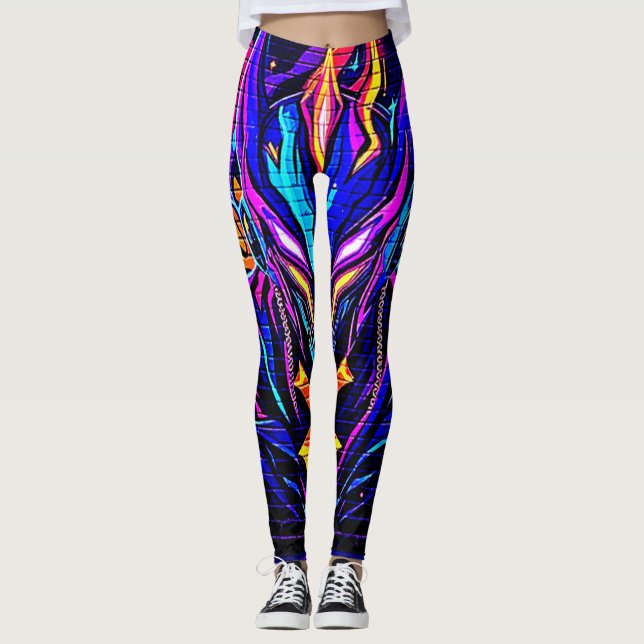 Legging Neon Cyber Guardian Art (Frente)