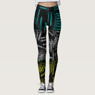 Legging NÉON da rota do mapa do sistema do vintage do