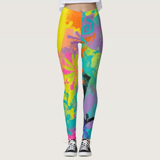 Legging Neon Dreams Abstrato (Frente)