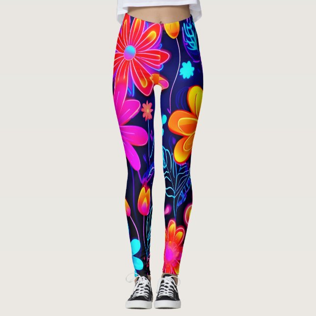 Legging Neon Floral Fantasy (Frente)