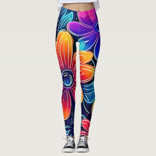 Legging Neon Flowers Bloom Bright