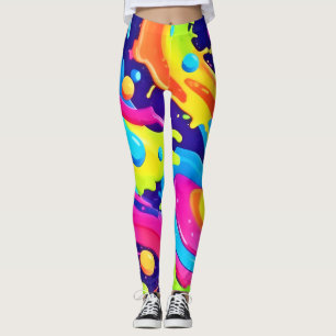 Legging Neon Fluid Art