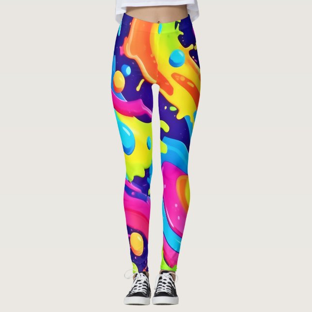 Legging Neon Fluid Art (Frente)