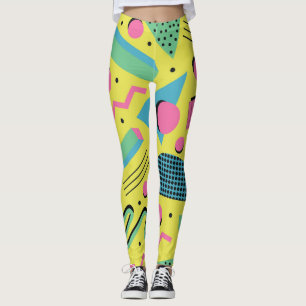 Legging Neon Funky Memphis Pattern