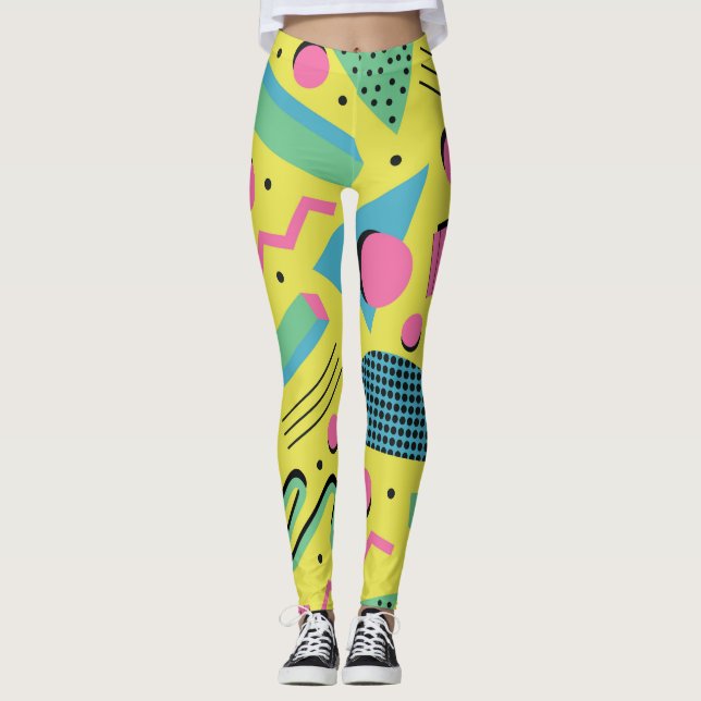 Legging Neon Funky Memphis Pattern (Frente)