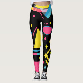 Legging Neon Geo Moderno Estouro Colorido Padrão Geométric