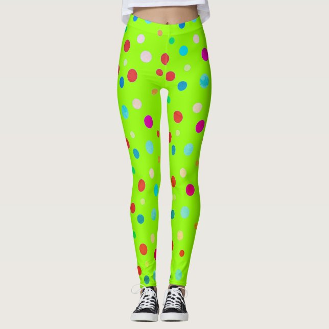 Legging Neon Green Bolinhas (Frente)