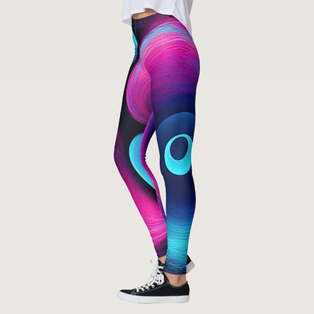 Legging Neon Harmony: Uma Interpretação Moderna de Yin Yan (Esquerda)