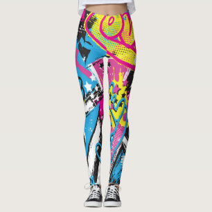 Legging Neon Hearts: Grunge Girl Pattern