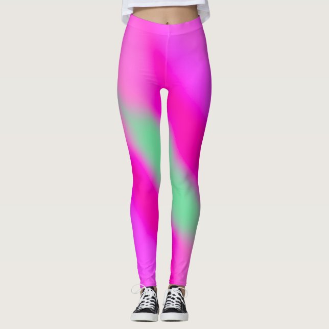 Legging Neon Hot Pink Bubblegum Jade Green (Frente)