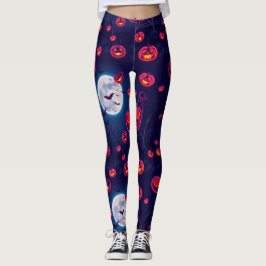 Legging Neon Jack-o-Lanterna Cena Noturna de Halloween