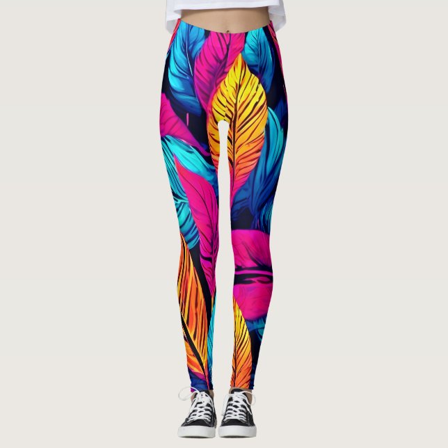 Legging Neon Leaf Symphony (Frente)