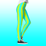 Legging Neon Limão Amarelo e Neon Ciano Legal<br><div class="desc">Limão Neon Amarelo e Vintagem Legal ciana Neon Strike</div>