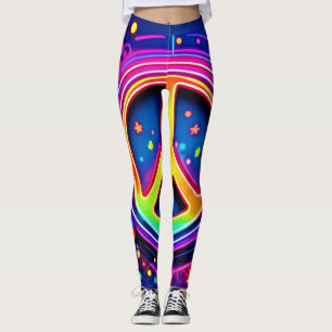 Legging Neon Peace Símbolo Art
