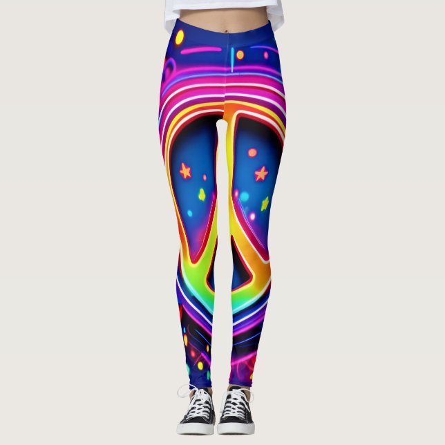 Legging Neon Peace Símbolo Art (Frente)