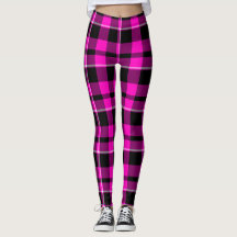 Neon Pink & Black Tartan Xadrez escocesa