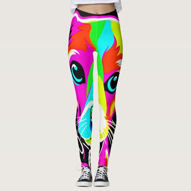 Legging Neon Puppy Pop Art (Frente)