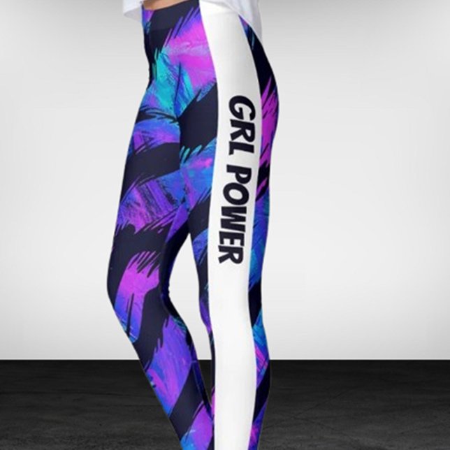Legging Neon Purple Animal GRL Power (Embrace your inner strength with our Neon Purple Animal GRL Power Leggings.)