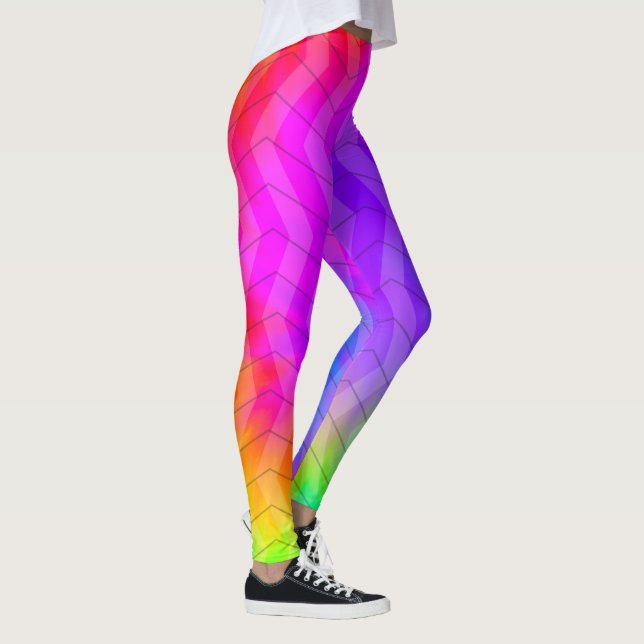 Legging Neon Rainbow Tie Dye Herringbone (Direita)