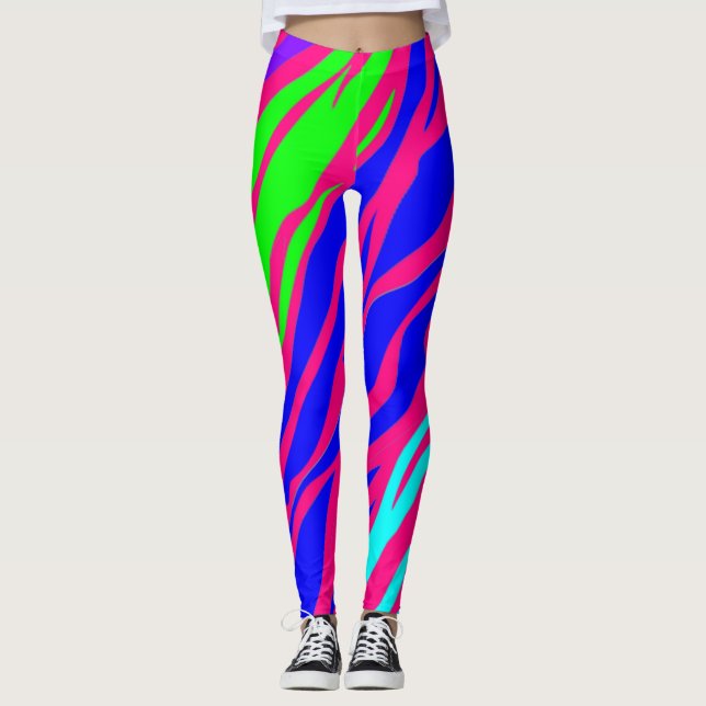 Legging Neon Rainbow Zebra (Frente)