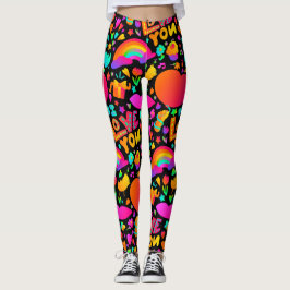 Legging Neon Romantic Pattern