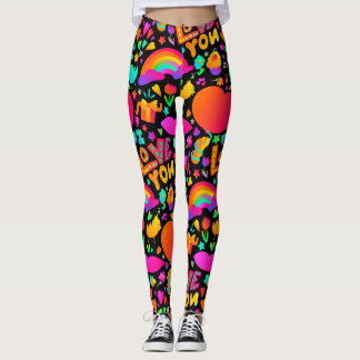 Legging Neon Romantic Pattern