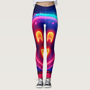 Legging Neon Smile: Desenho de Brilho Feliz e Radiante