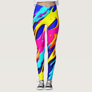 Legging Neon Splatter Design