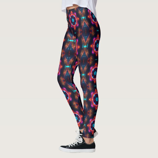 Legging Neon Starburst Kaleidoscope (Esquerda)