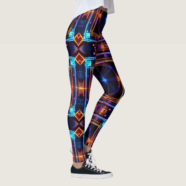 Legging Neon Starburst Kaleidoscope (Direita)
