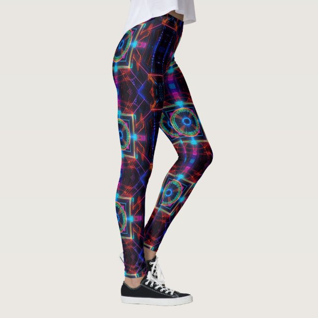 Legging Neon Starburst Kaleidoscope (Direita)
