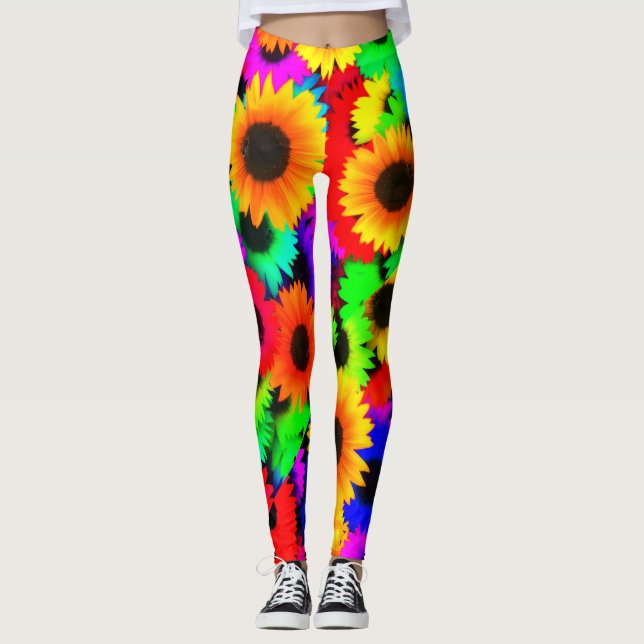 Legging Neon Sunflower Hippy de 1960 (Frente)