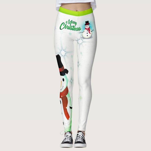 Legging Neve / Floco de neve / Natal branco - (editável) (Frente)