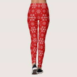 Legging Neves Branca no Natal Vermelho