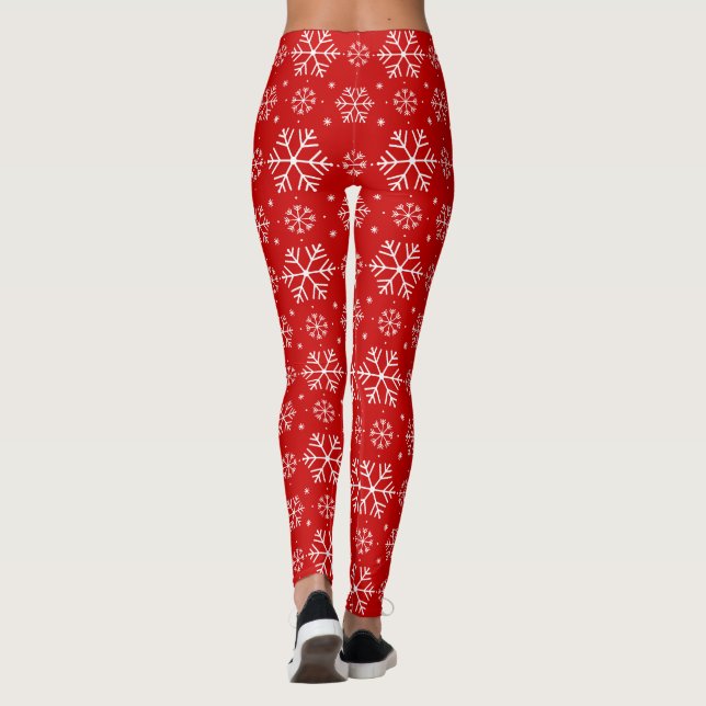 Legging Neves Branca no Natal Vermelho (Verso)