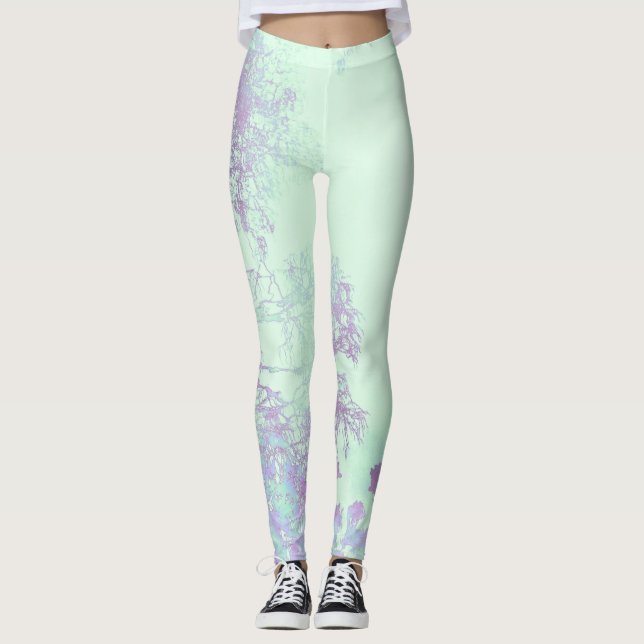 Legging Névoa de Folha Larga Lavanda (Frente)