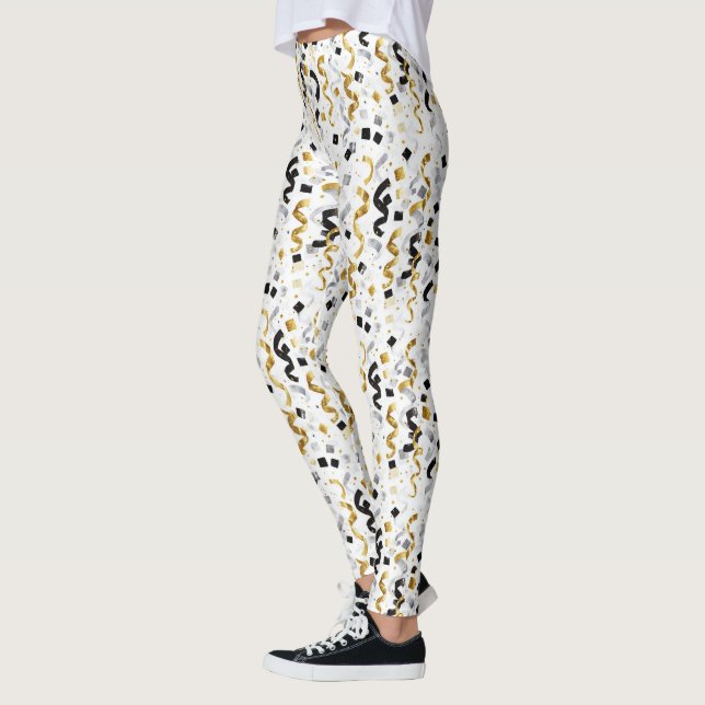Legging New Year's Gold Black Confetti   (Esquerda)