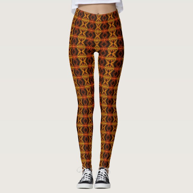 Legging Nó Dourado Ornamentado Impresso (Frente)