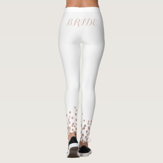 Legging Noiva Brilho Dourado Rosa Branco (Verso)