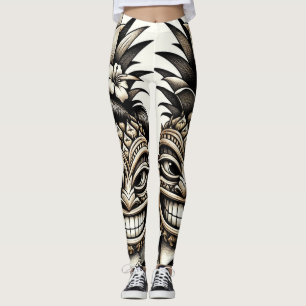 Legging Noiva e Groom Aloha Pineapple Tiki Casamento