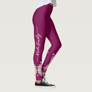Legging Noiva floral Borgonha noiva & damas de honra