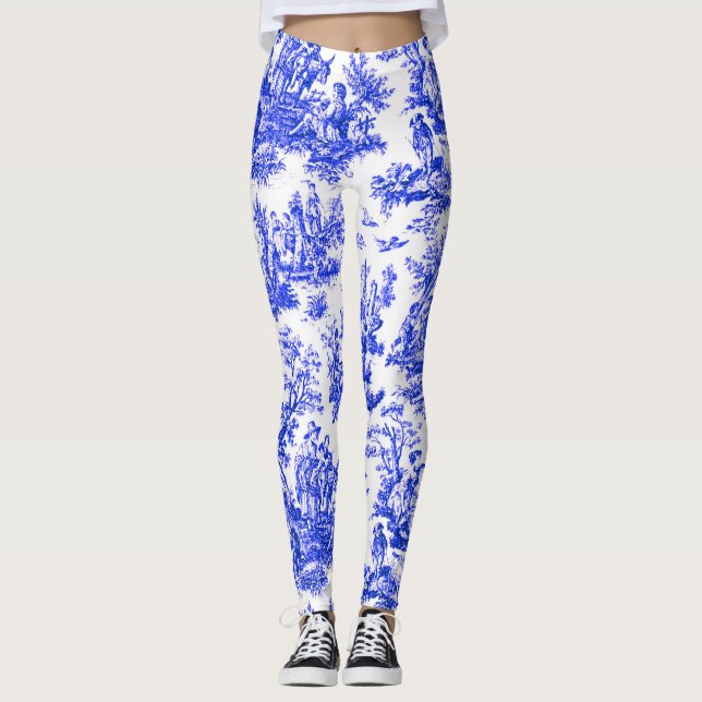 Legging NOMADESAUSTRALIENS design de Jouy azul-real francê (Frente)