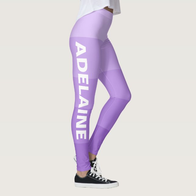 Legging Nome Branco | Na moda 5 Blocos de mísseis Ametist (Direita)