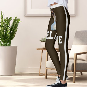 Legging Nome Castanho Personalizado Fofo Siamês Gato Foto 