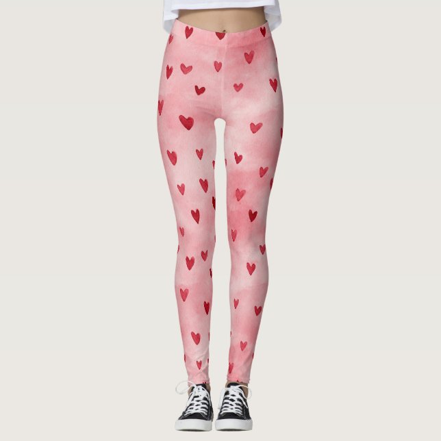 Legging Nome Corações Vermelhos Rosas (Frente)