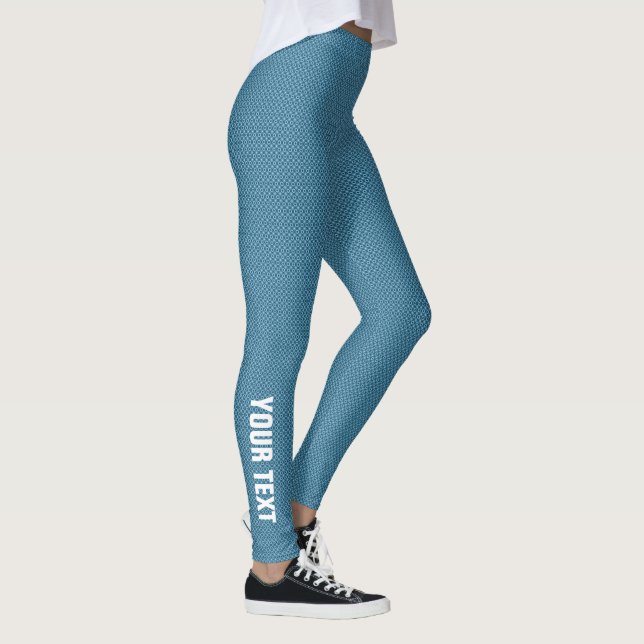 Legging Nome de Texto Personalizado Salva Azul Elegante Mo (Direita)