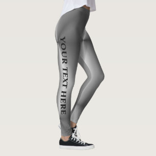 Legging Nome de Texto Personalizável: Modern Womens Silver