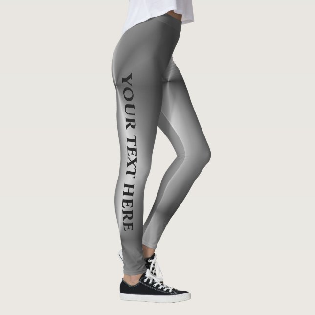 Legging Nome de Texto Personalizável: Modern Womens Silver (Direita)