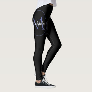 Legging Nome inicial do monograma moderno em círculo mínim